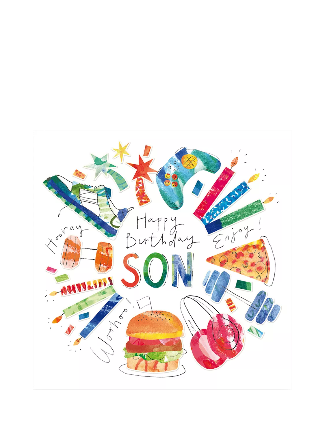 Woodmansterne candles son birthday card, UK version