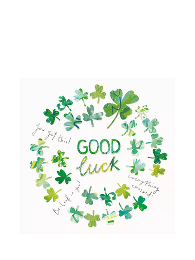 John Lewis Woodmansterne Circle Of Clovers Good Luck Greetings Card- Buy online at McGrocer
