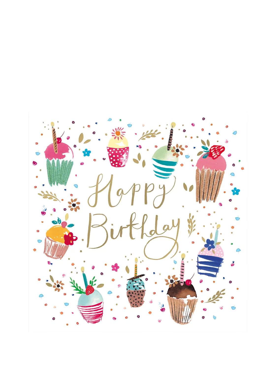 Woodmansterne birthday card circle of cupcakes 166x167mm, UK version