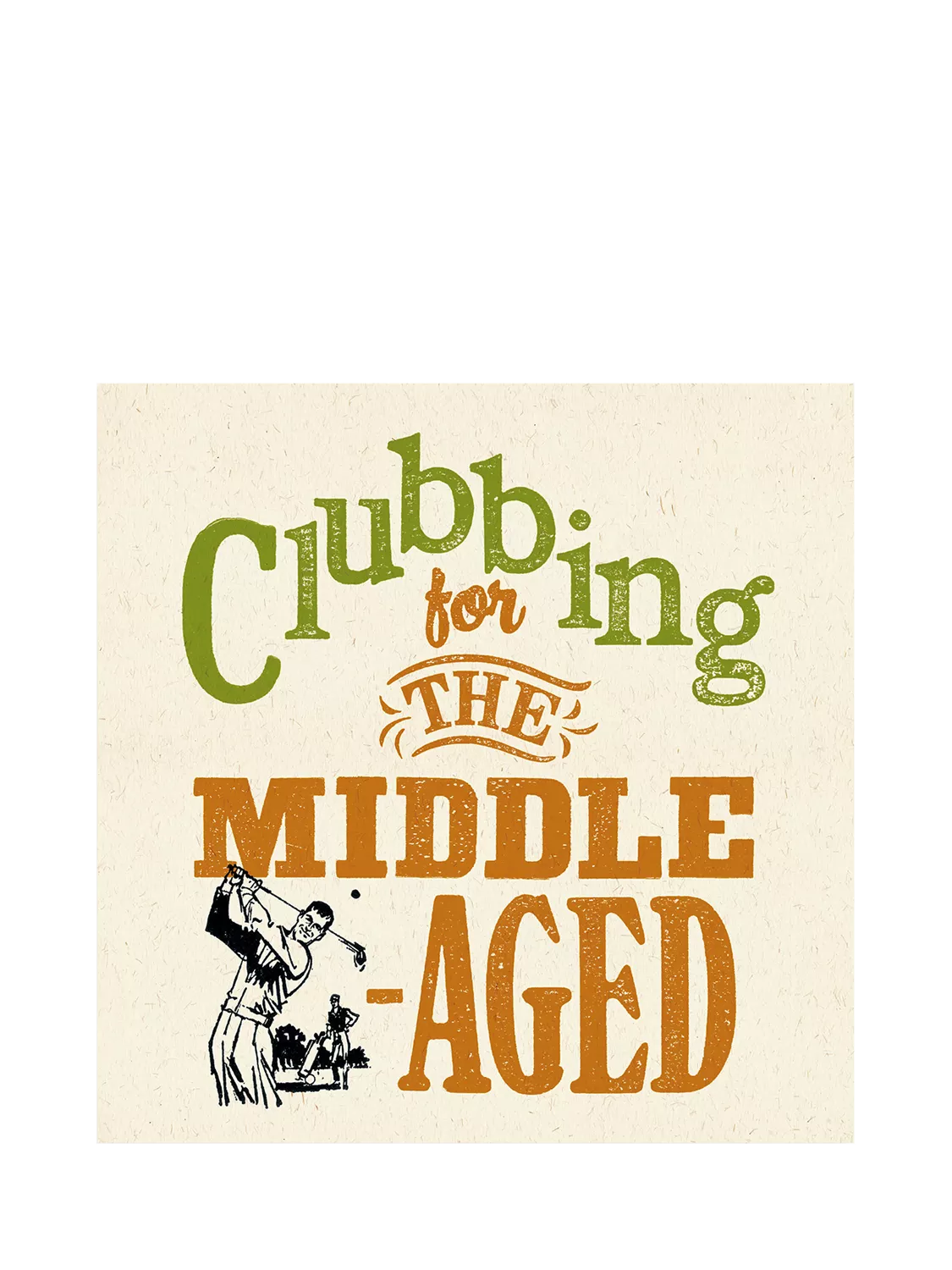 Woodmansterne clubbing golf greeting card, UK version