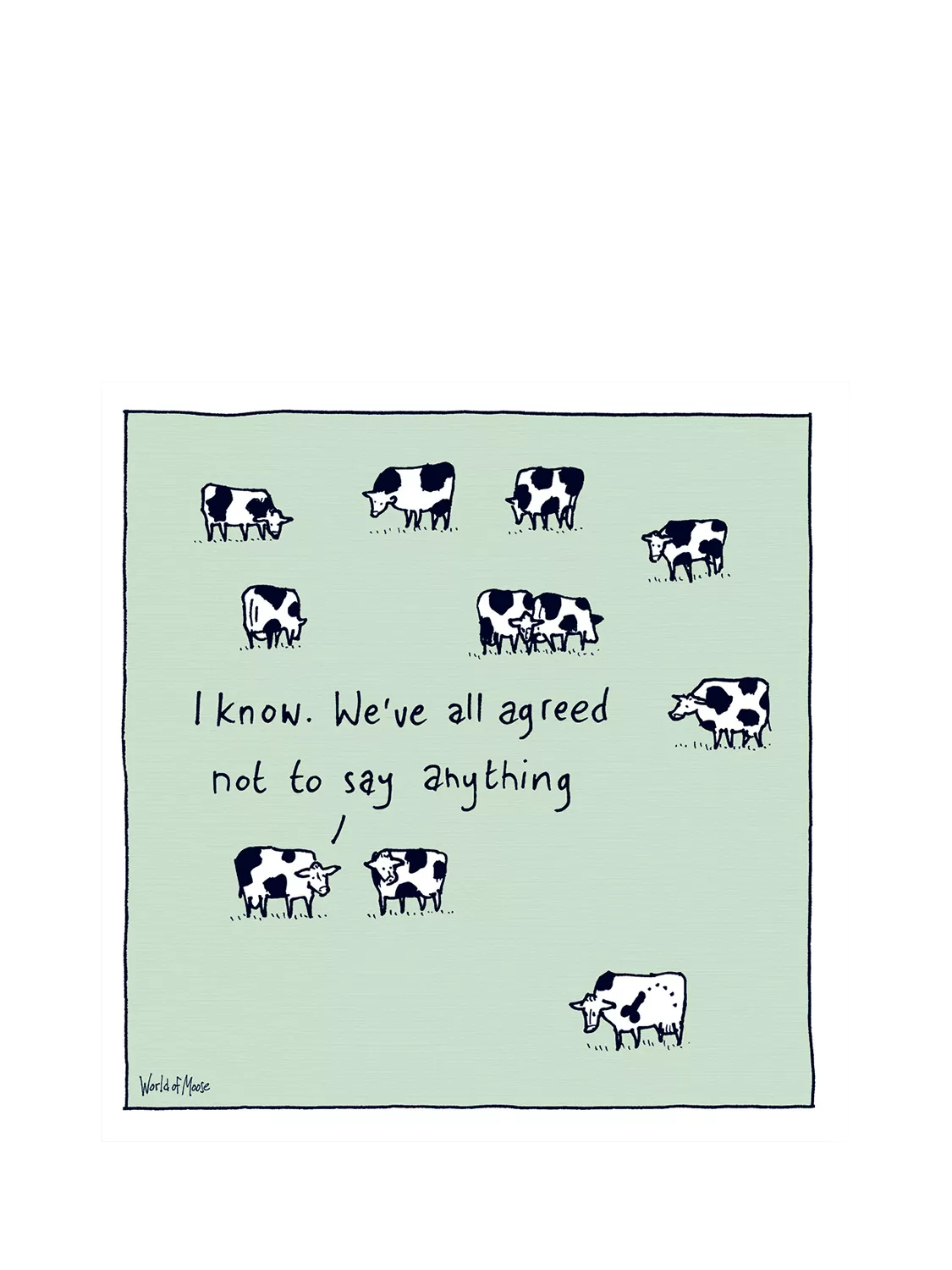 Woodmansterne Cows in a Field blank greeting card - British product