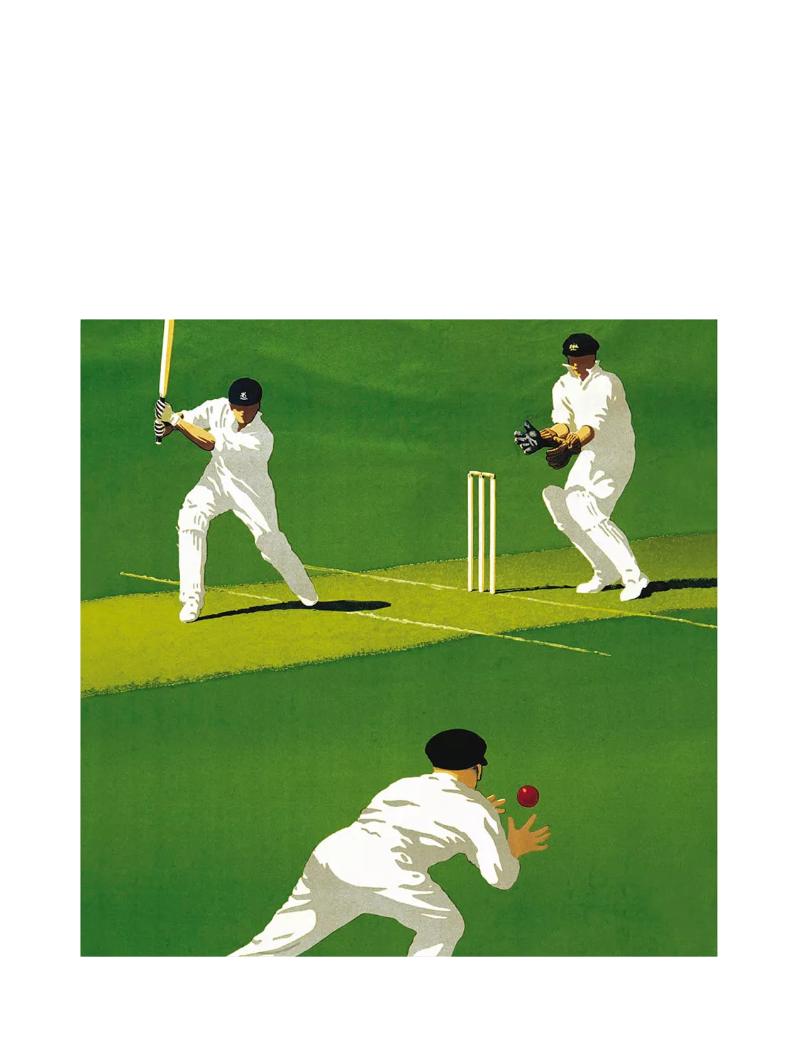 Woodmansterne cricket players birthday card, UK version