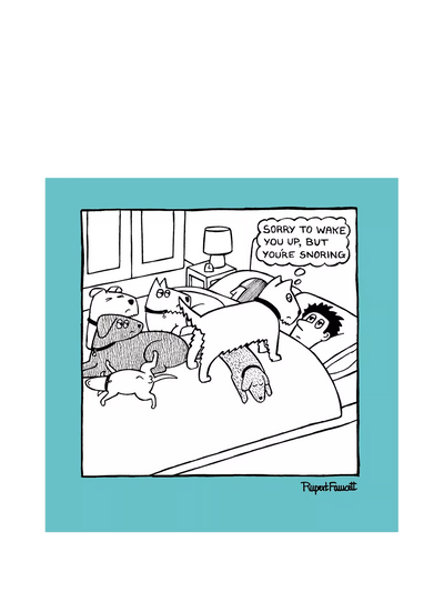 John Lewis Woodmansterne Dog Waking Snoring Man Greeting Card- Buy online at McGrocer