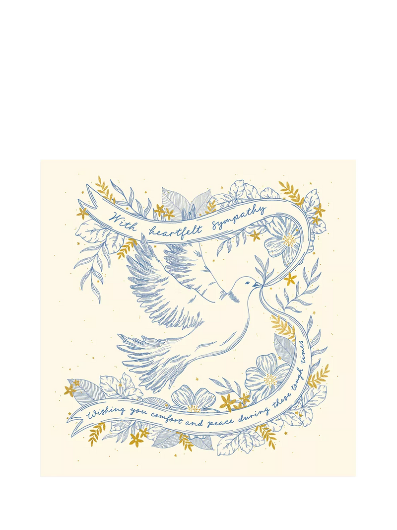 Woodmansterne sympathy card with white envelope, imported from the UK