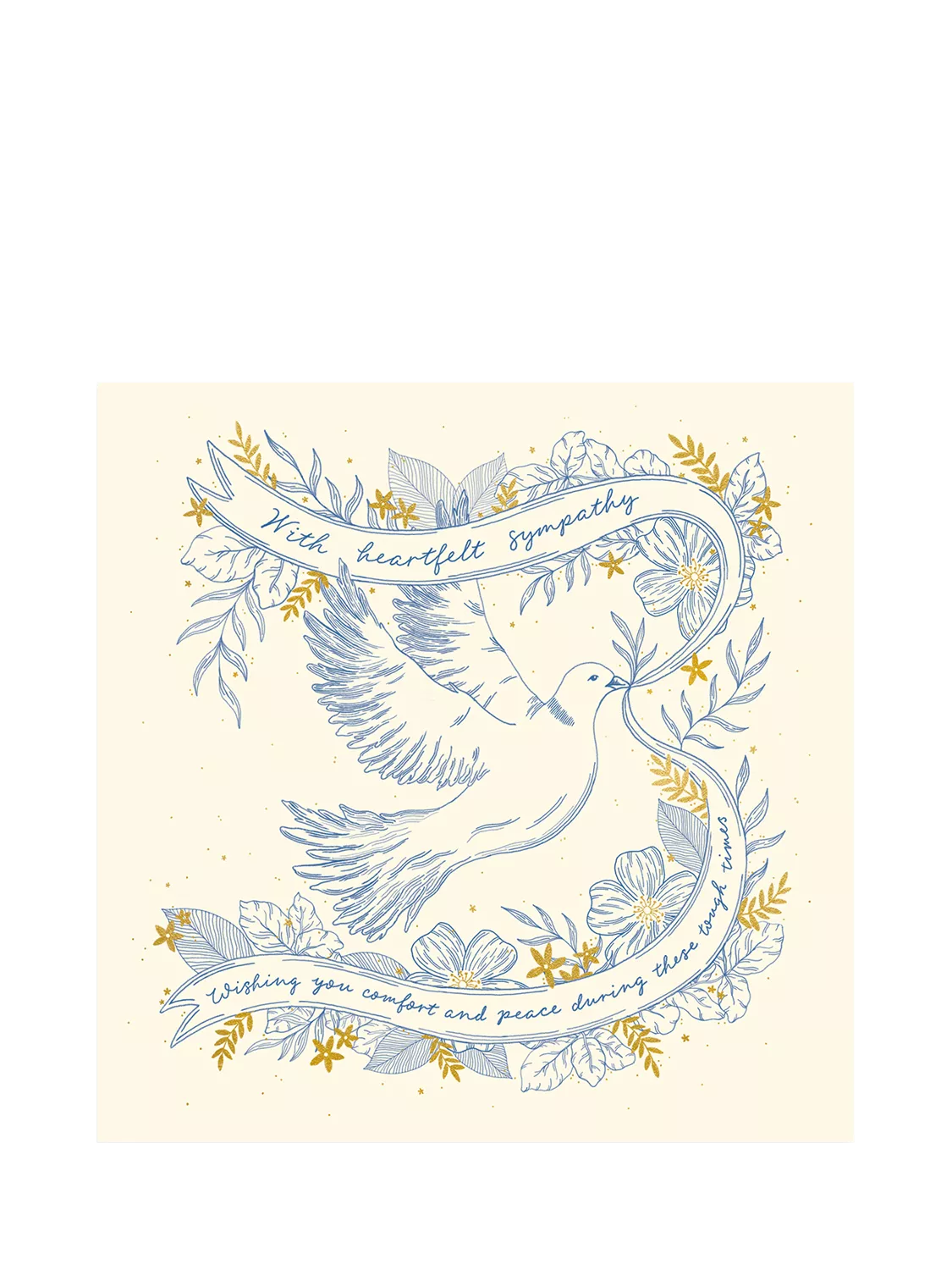 Woodmansterne sympathy card with white envelope, imported from the UK