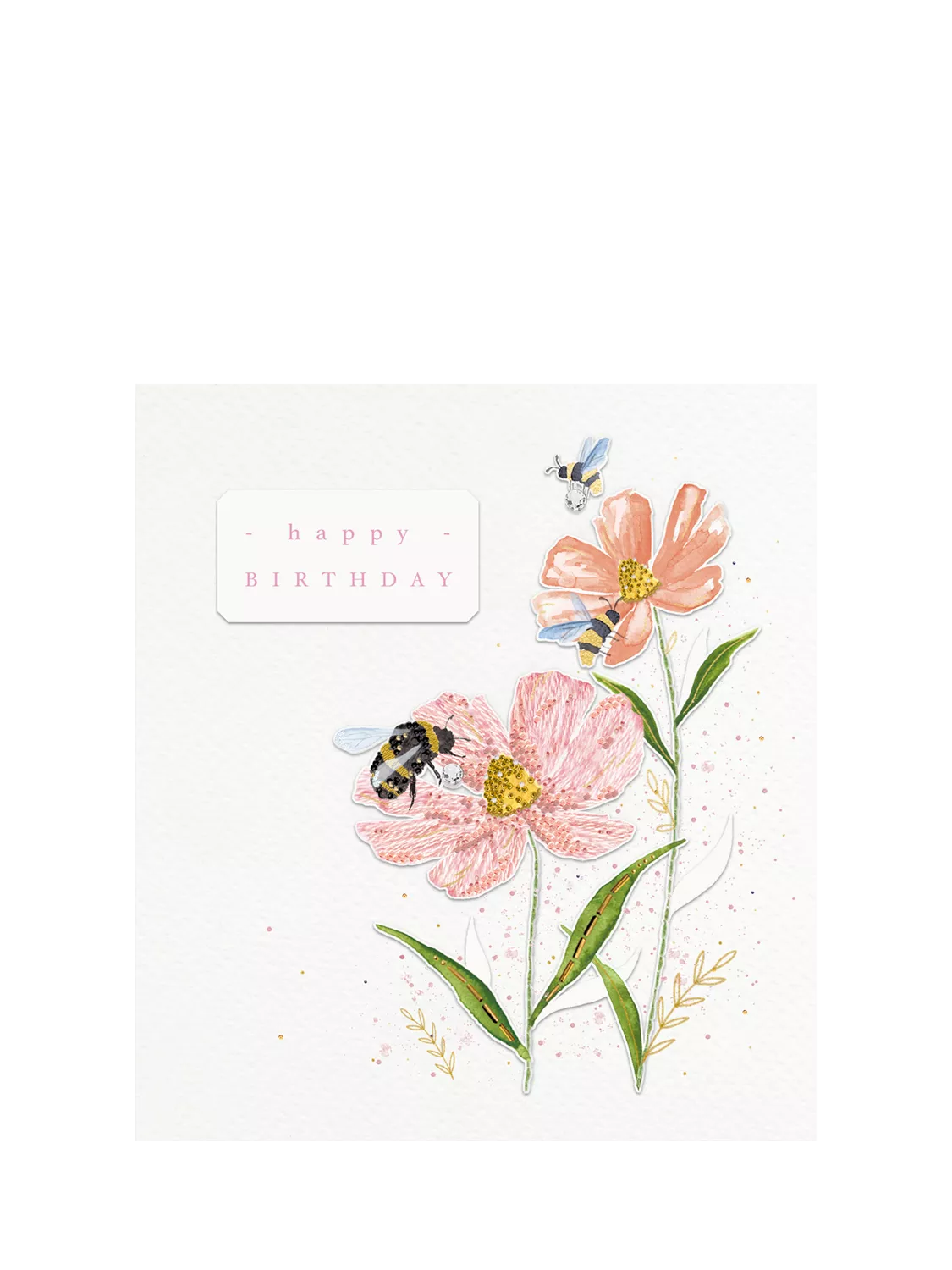 The Proper Mail Company bee and flower birthday card - British product