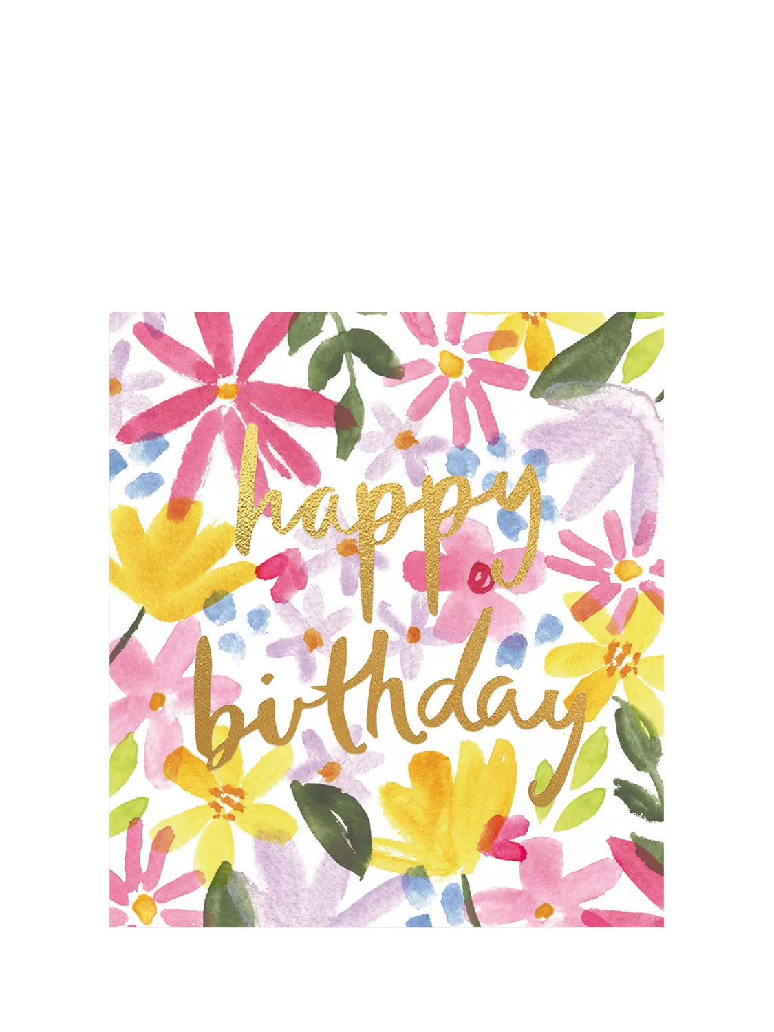 The Proper Mail Company Ditsy Flowers birthday card (British brand)