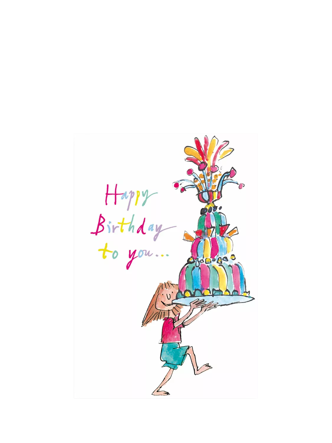 Woodmansterne Quentin Blake Giant Jelly birthday card, imported from the UK
