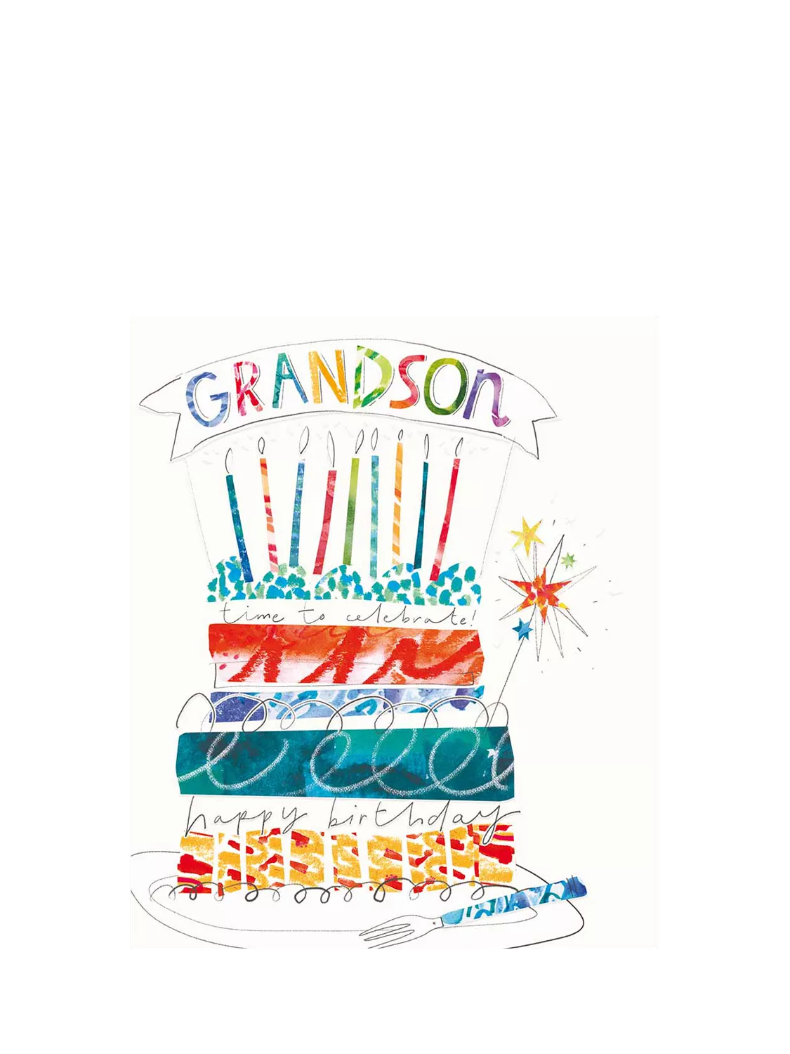 Woodmansterne grandson birthday card cake design, UK version