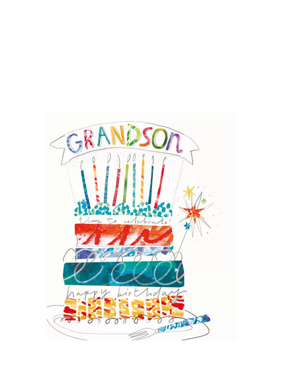 John Lewis Woodmansterne Cake Grandson Birthday Card- Buy online at McGrocer