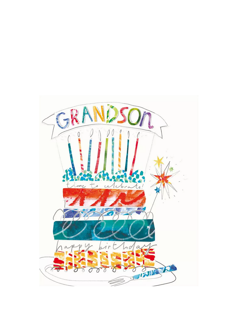 Woodmansterne grandson birthday card cake design, UK version