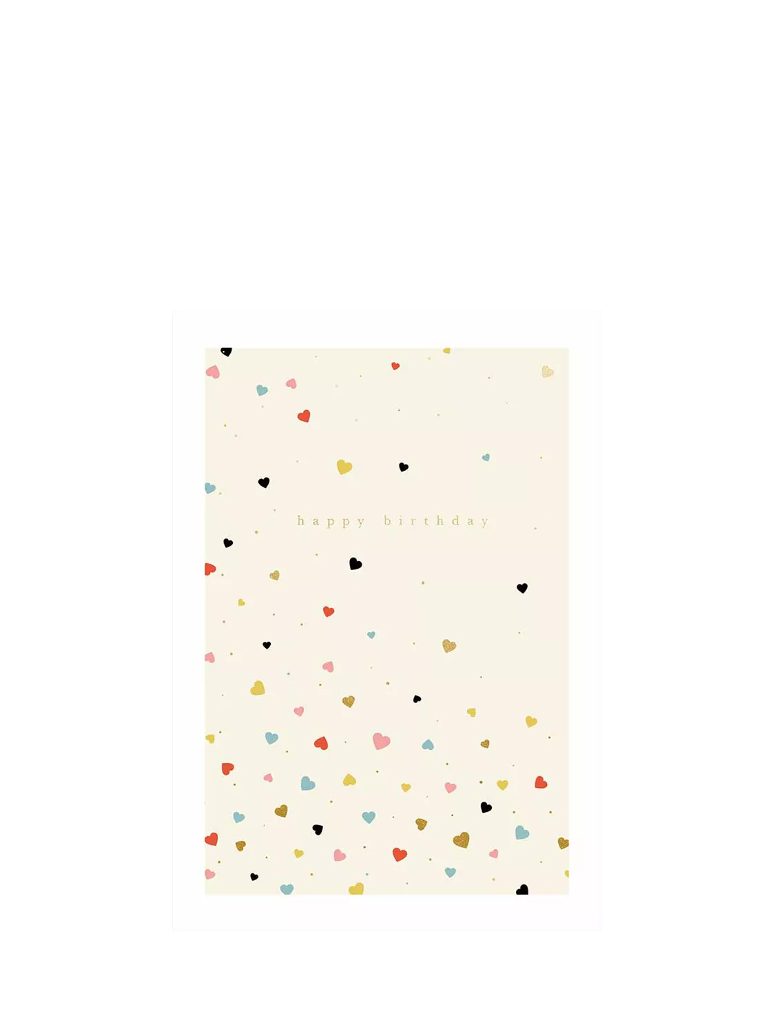 Woodmansterne hearts birthday card gold foil (British brand)