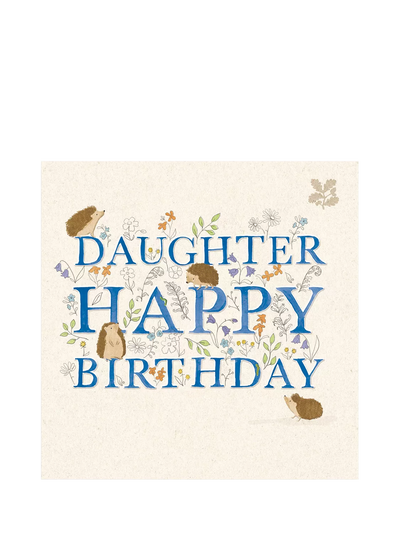 John Lewis Woodmansterne Hedgehog Capers Daughter Birthday Card- Buy online at McGrocer