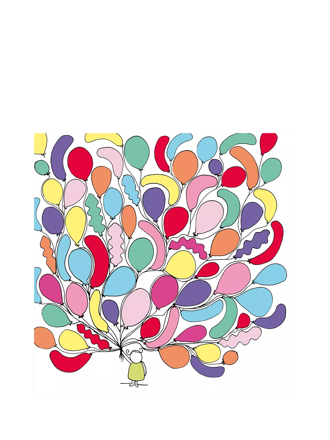 Woodmansterne holding balloons birthday card 166x167mm, UK version