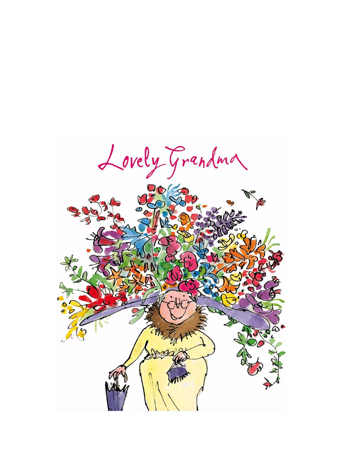 Woodmansterne lady with flower hat grandma birthday card, imported from the UK