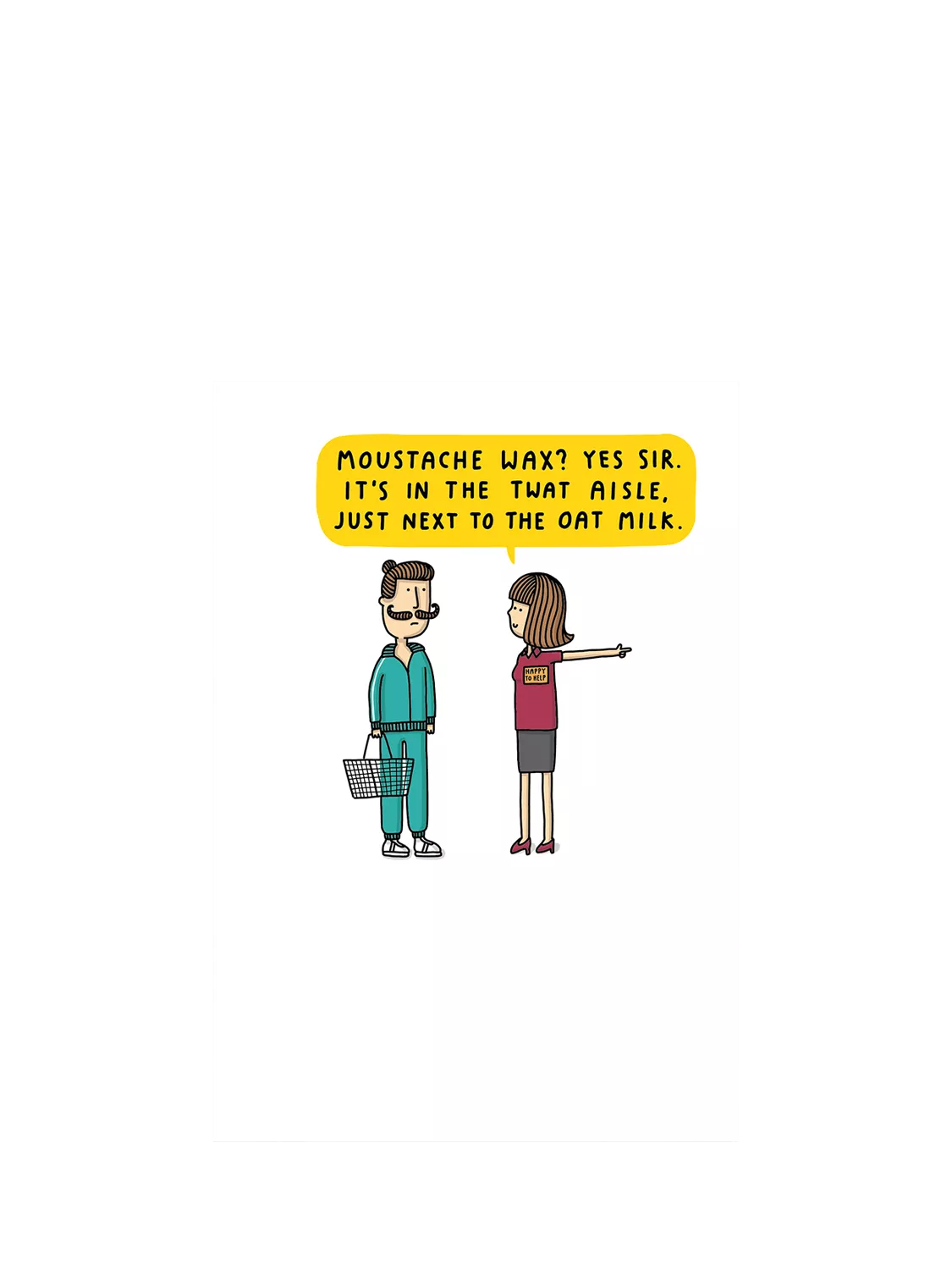 Woodmansterne blank card supermarket scene (British brand)