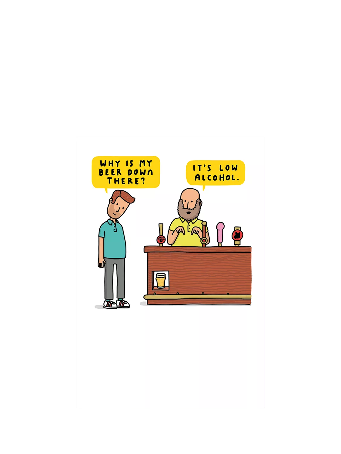 Woodmansterne Man At The Pub blank greeting card 180x129mm - British product