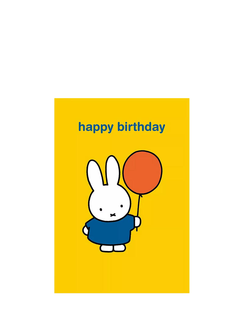 Woodmansterne Miffy birthday card with balloon, UK version