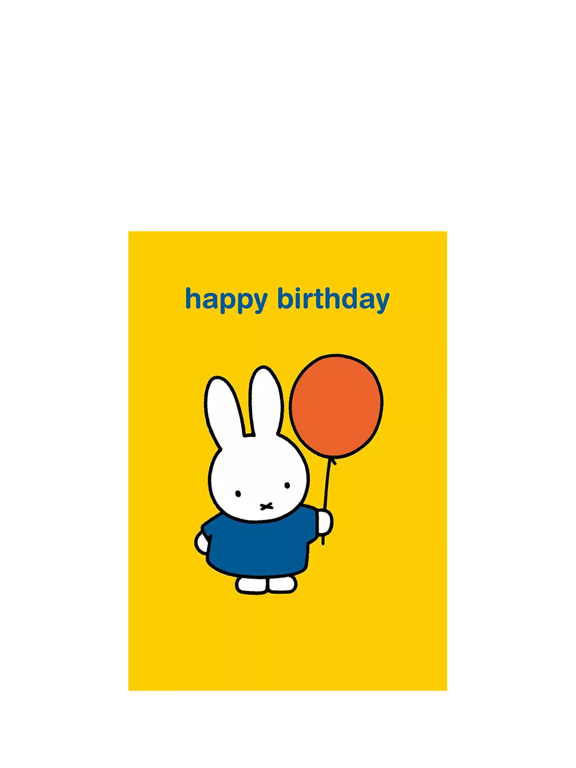 Woodmansterne Miffy birthday card with balloon, UK version