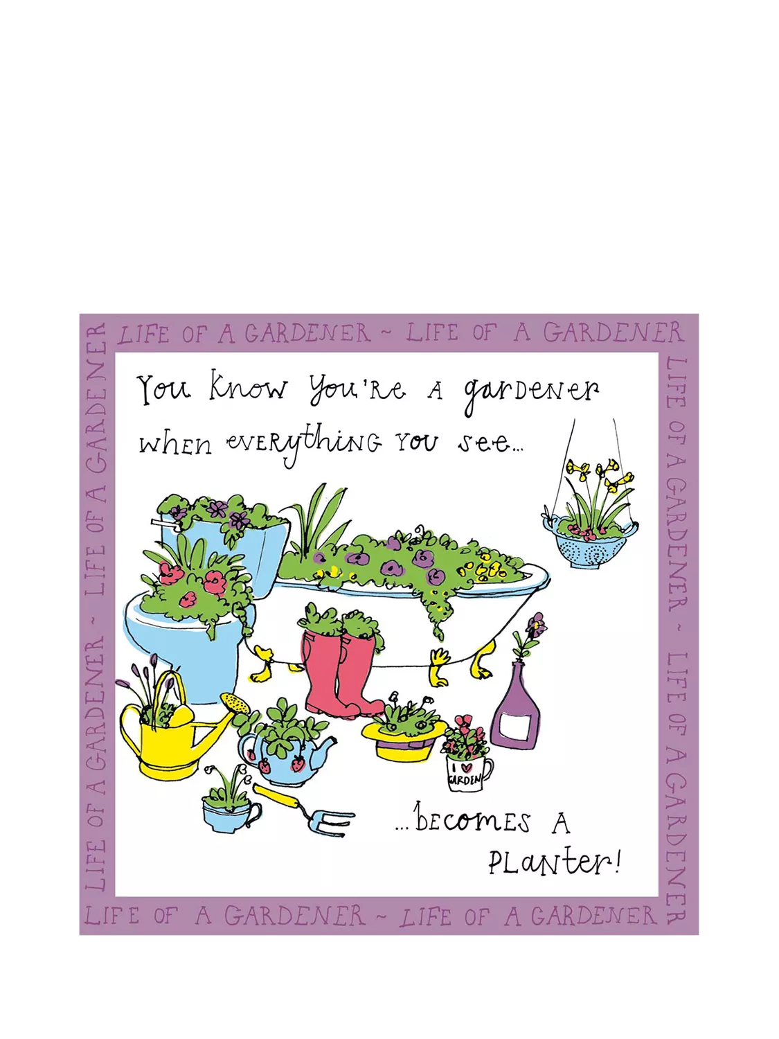 Woodmansterne Plant Pots Blank Greeting Card