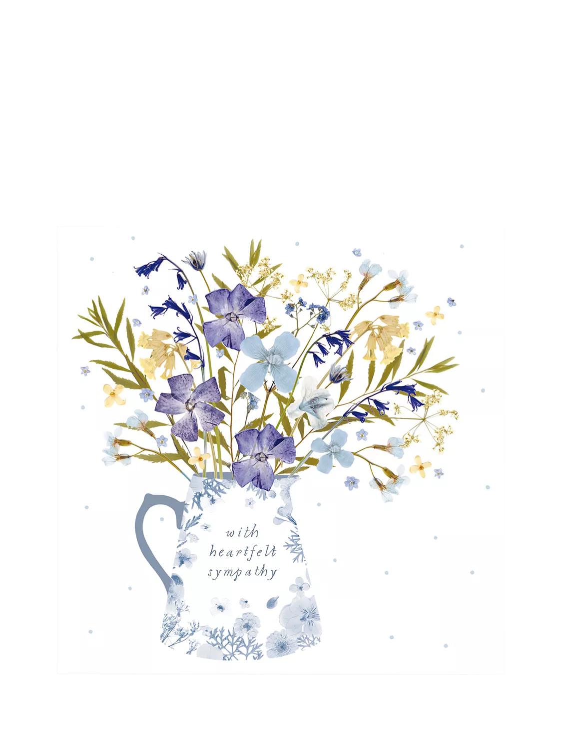 Woodmansterne pressed flowers sympathy card, UK version