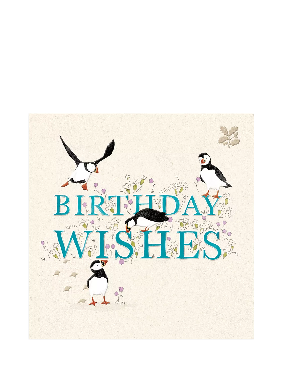 Woodmansterne Puffins birthday card, UK version