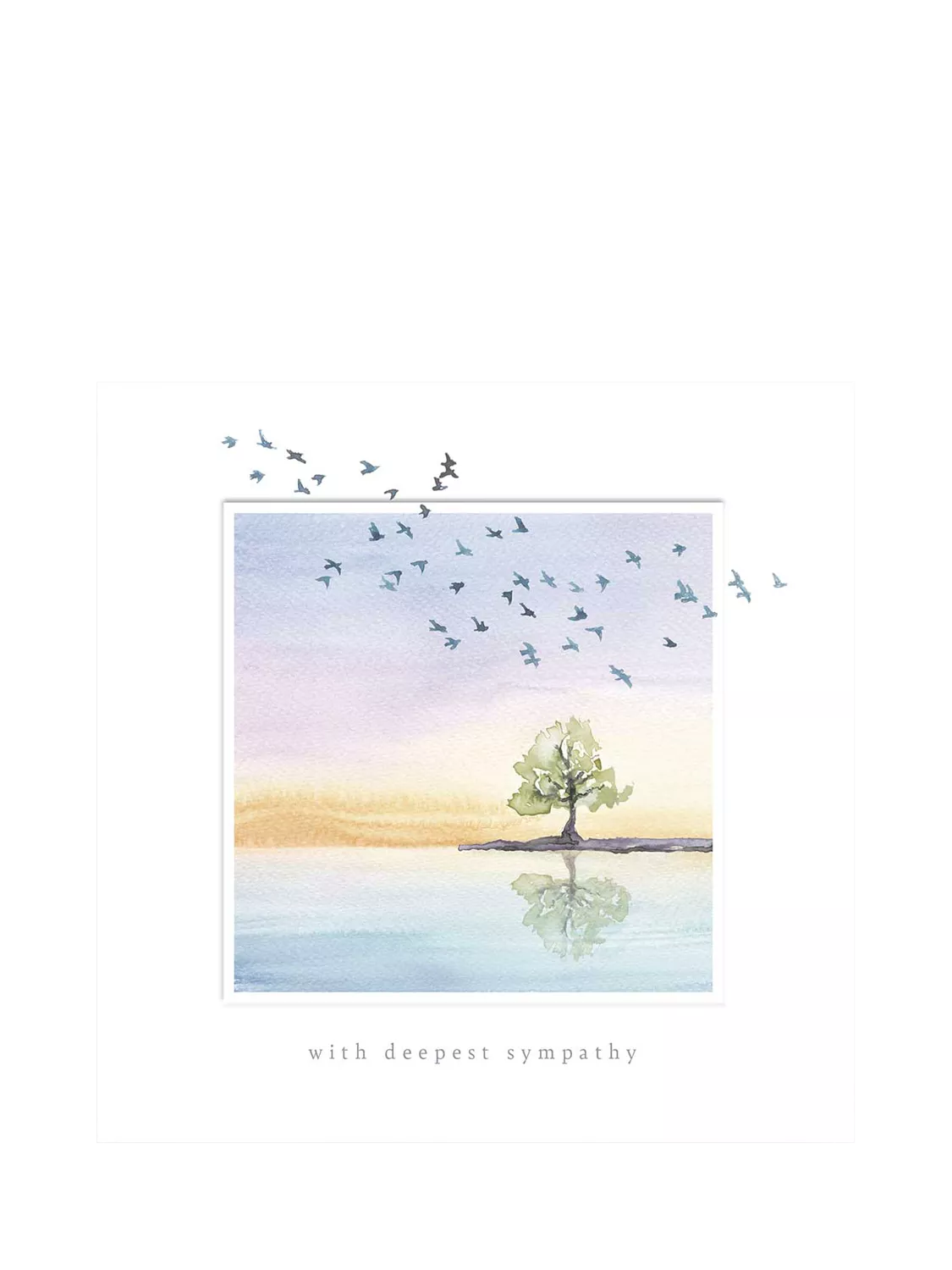 Woodmansterne Tree & Birds sympathy card, UK version