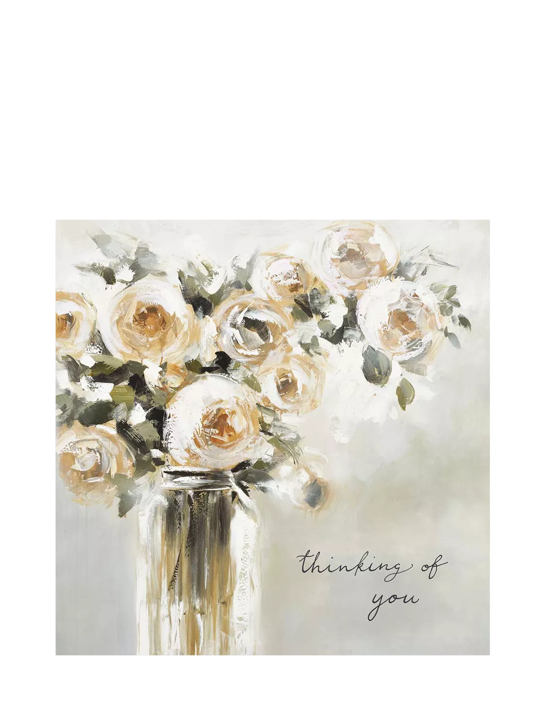 Woodmansterne Thinking Of You Roses sympathy card 166x167mm - British product
