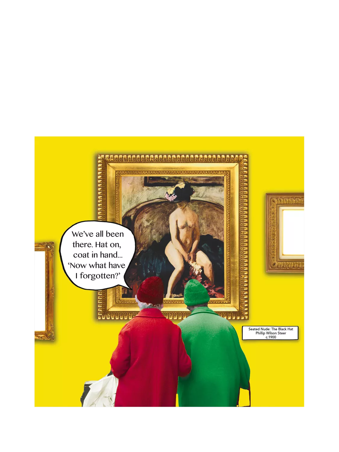 Woodmansterne blank greeting card Wearing Nothing But Hat - British product