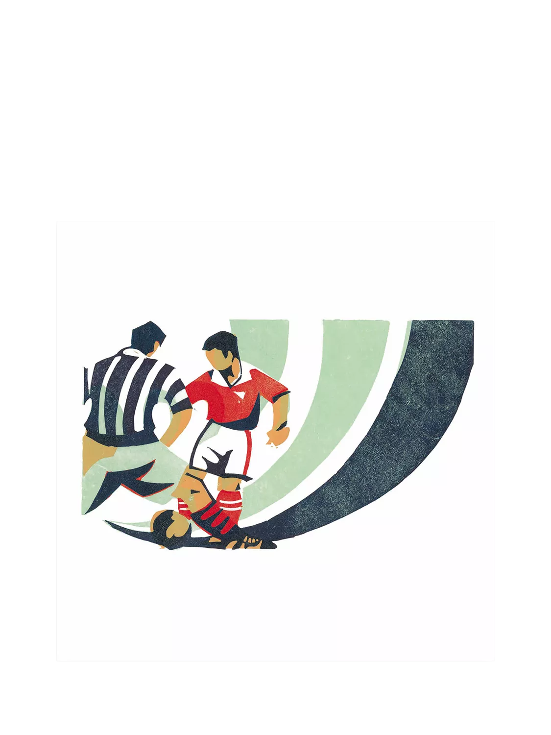 Leaf blank greeting card featuring football design, imported from the UK