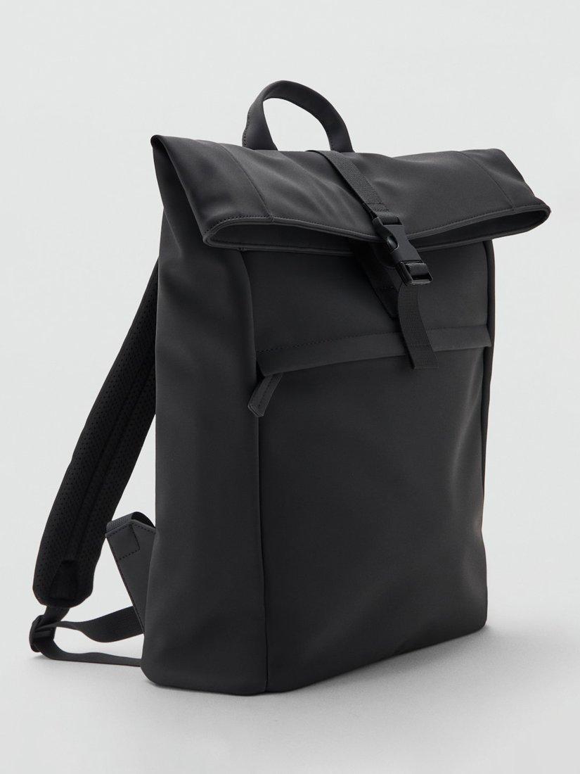 Mango roll top backpack black (British brand)