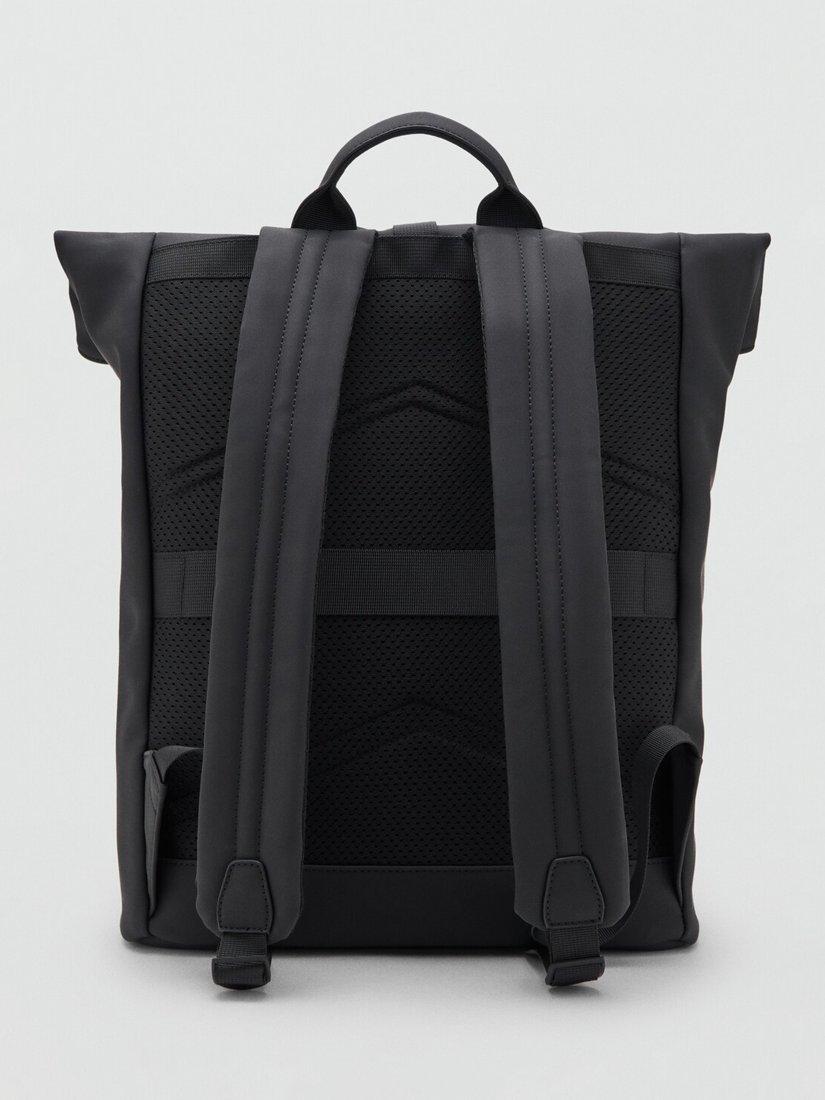 Mango roll top backpack black (British brand)