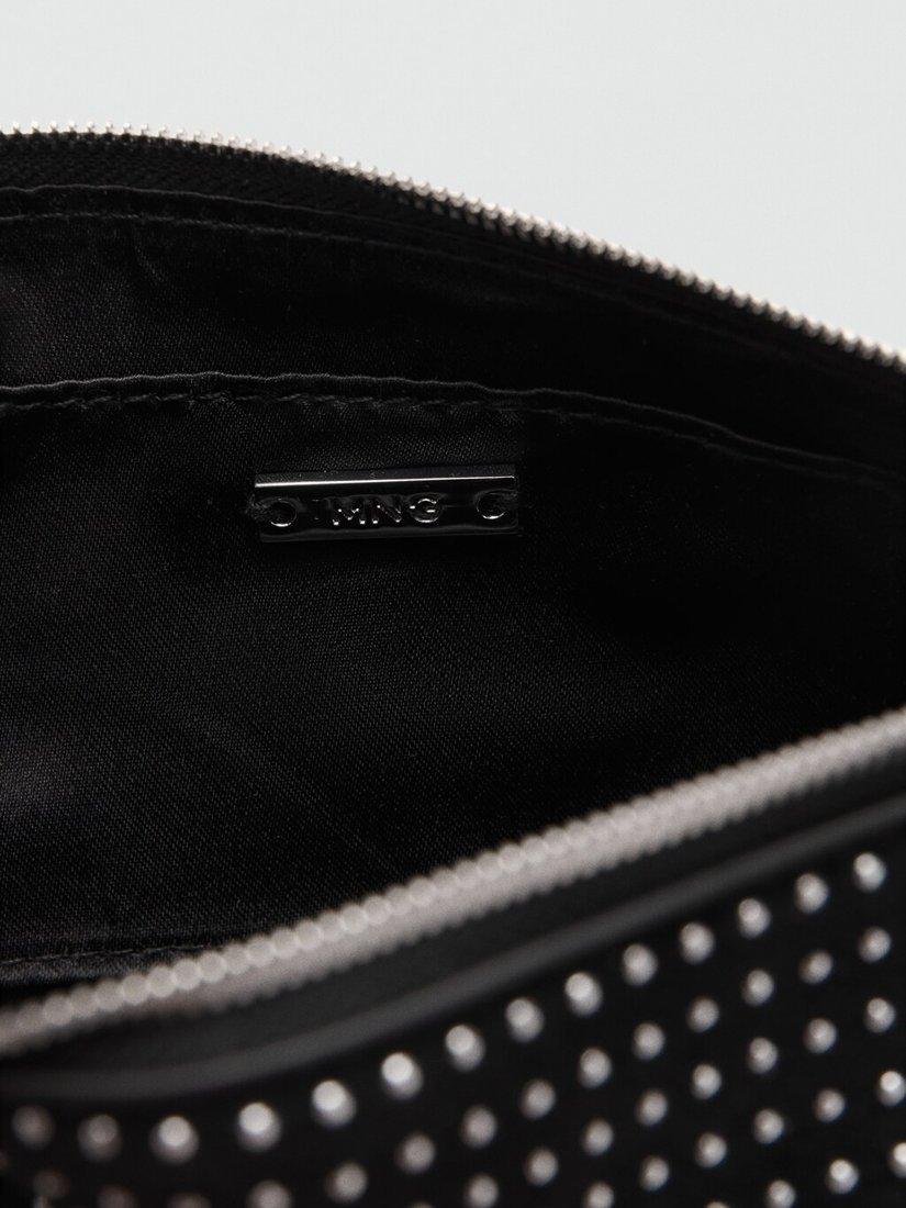 Mango beaded shoulder bag black, UK version