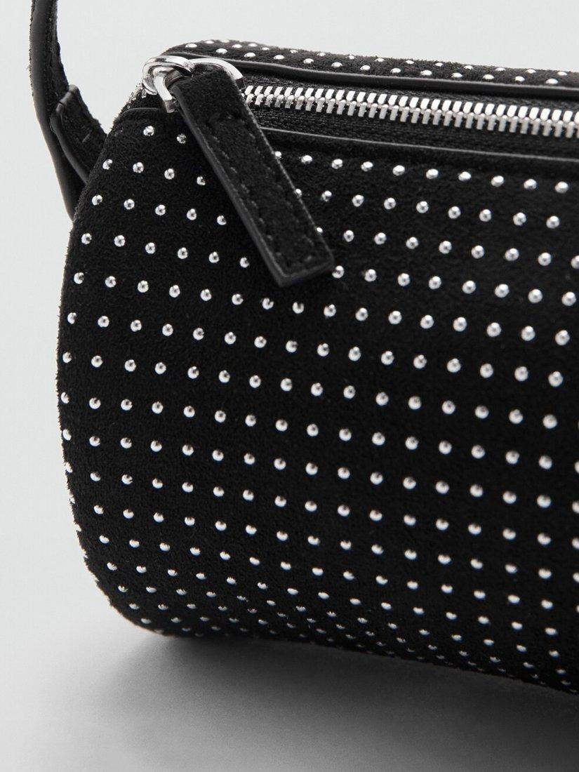 Mango beaded shoulder bag black, UK version