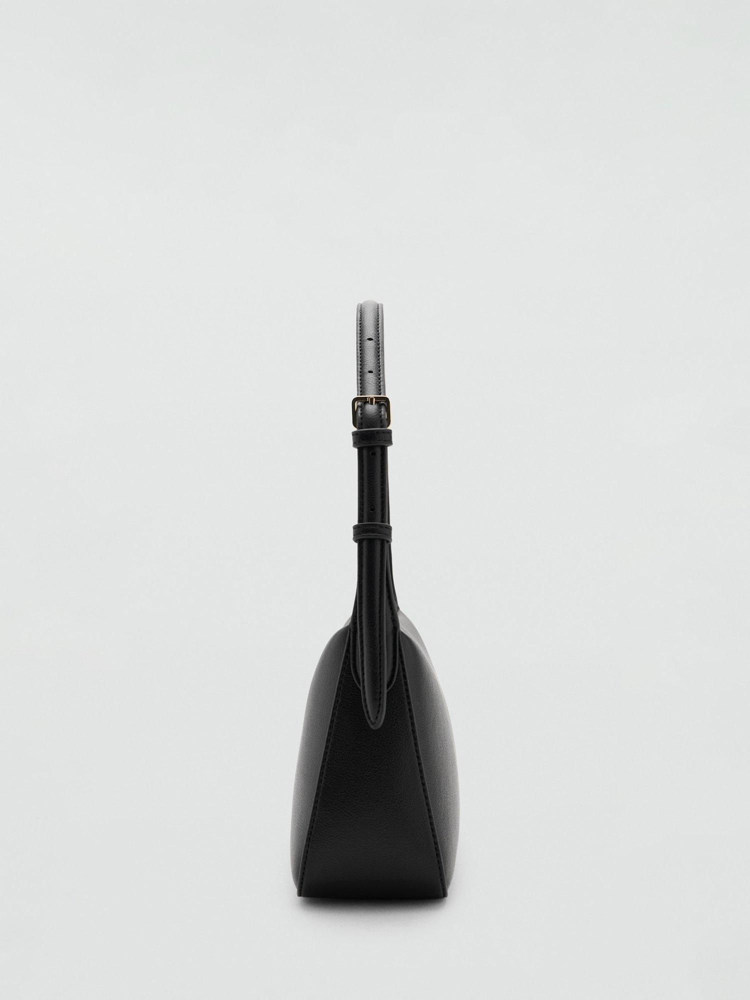 Mango Denia zipped shoulder bag black, UK version