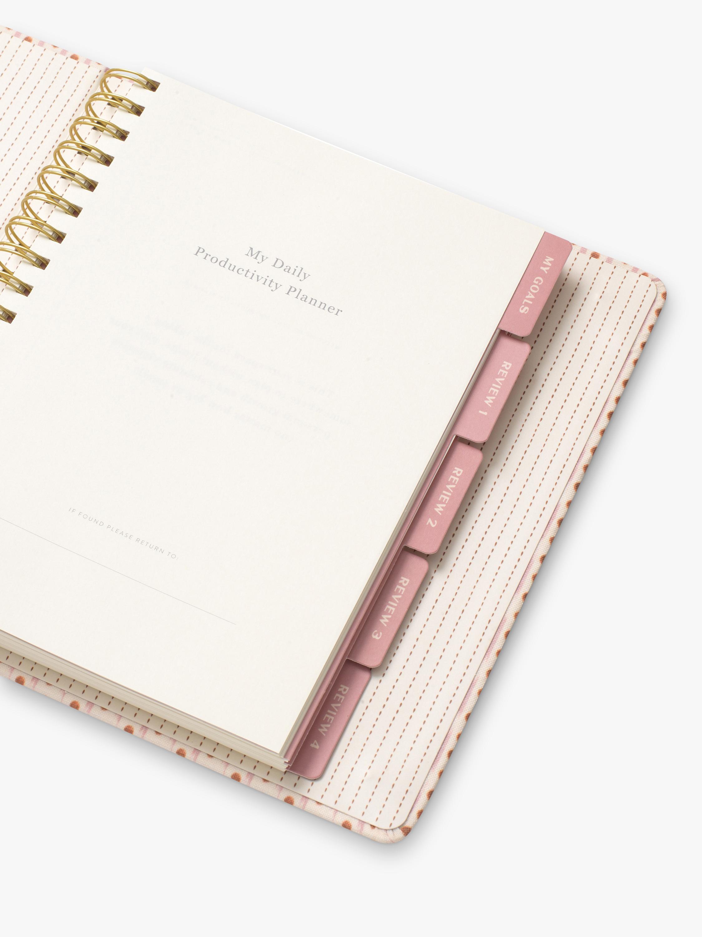 Papier Ikat Stripe planner in pink (British brand)
