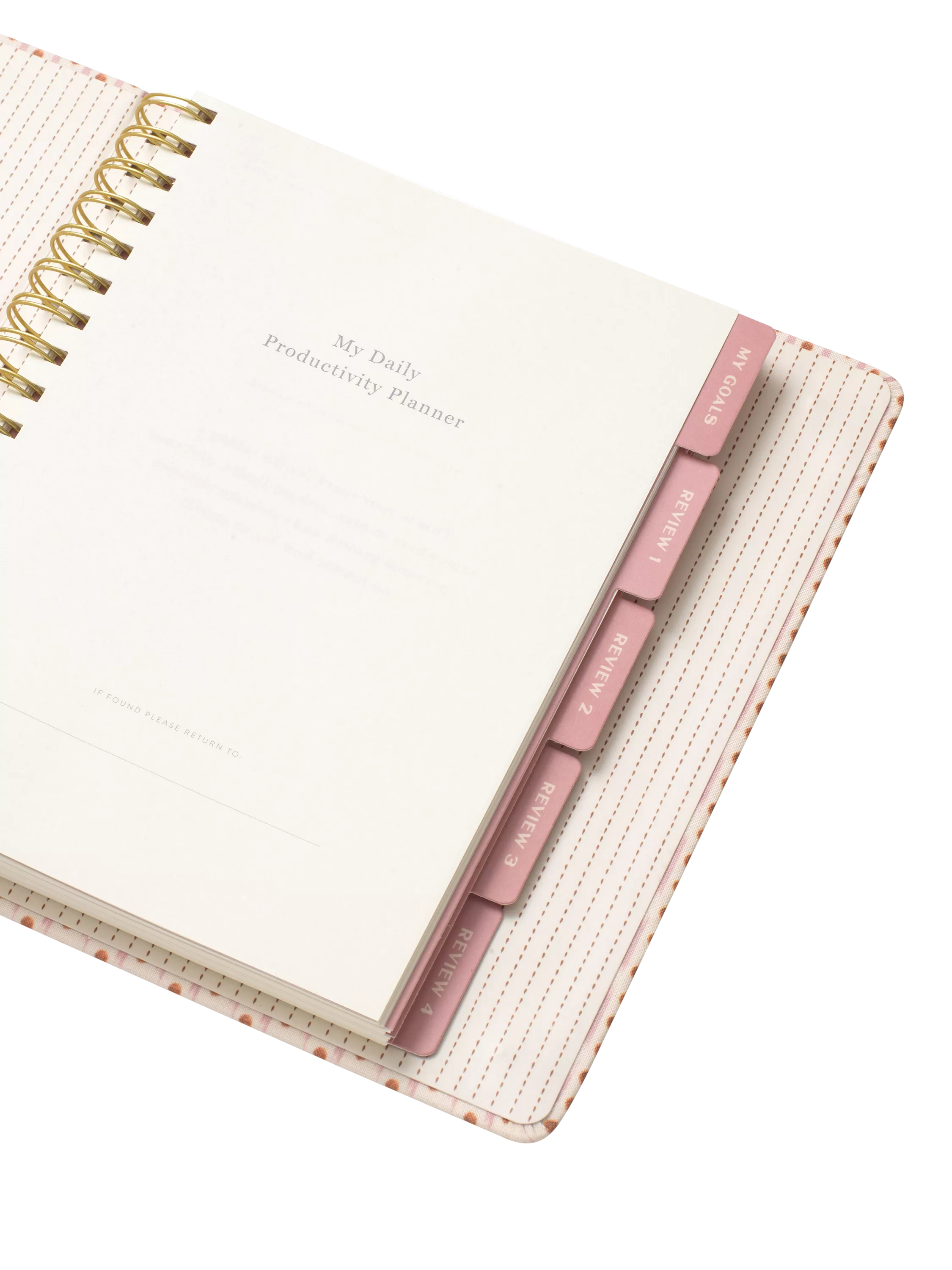 Papier Ikat Stripe planner in pink (British brand)