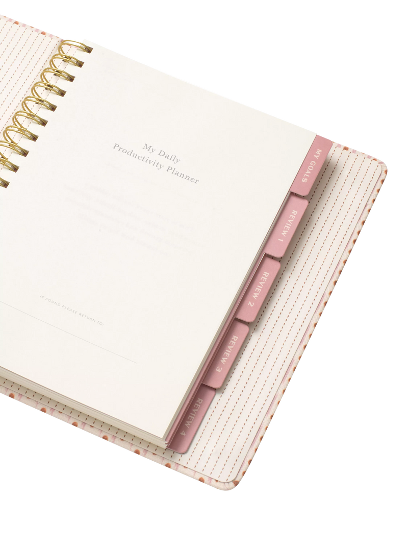 Papier Ikat Stripe planner in pink (British brand)
