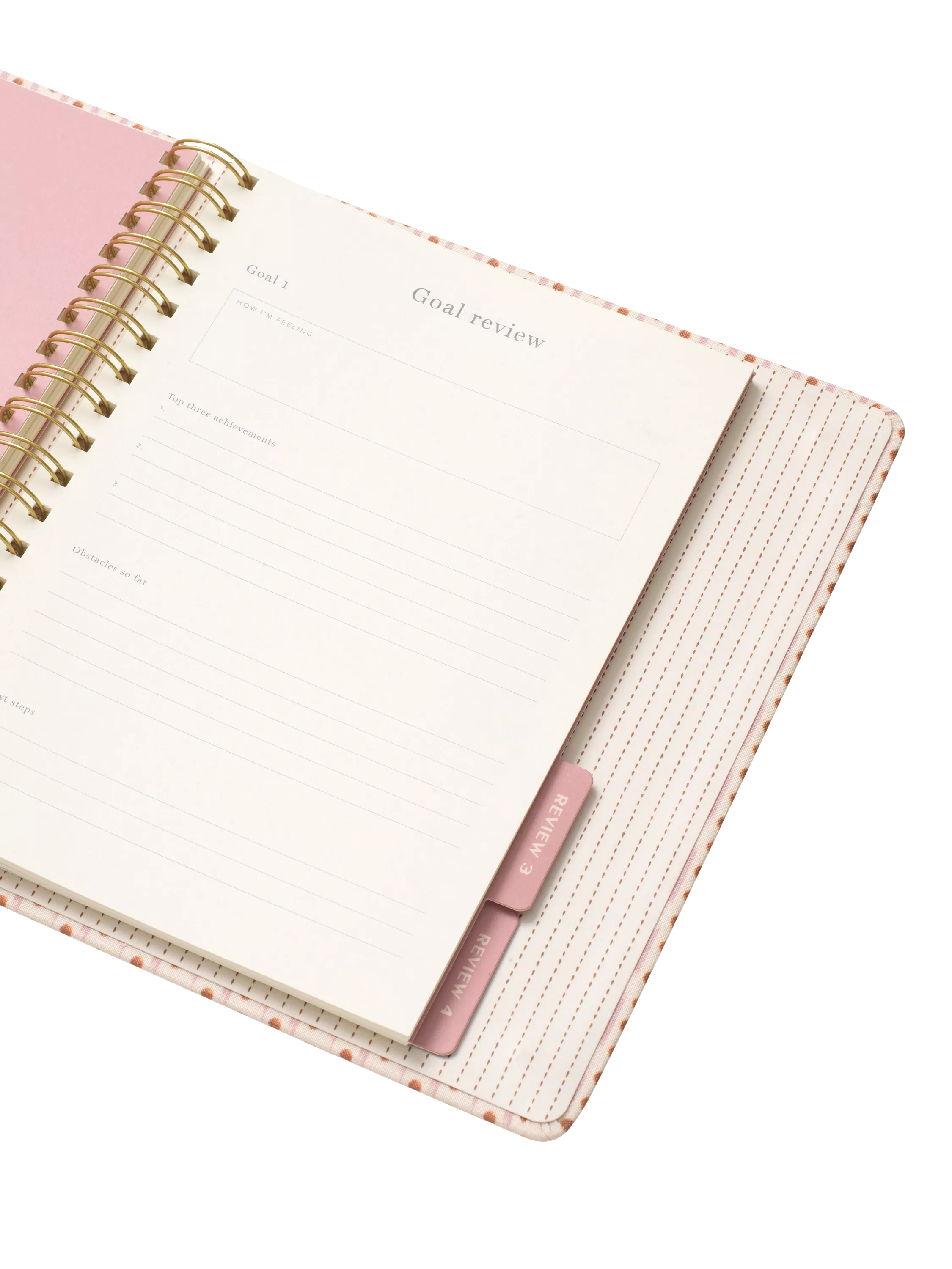 Papier Ikat Stripe planner in pink (British brand)