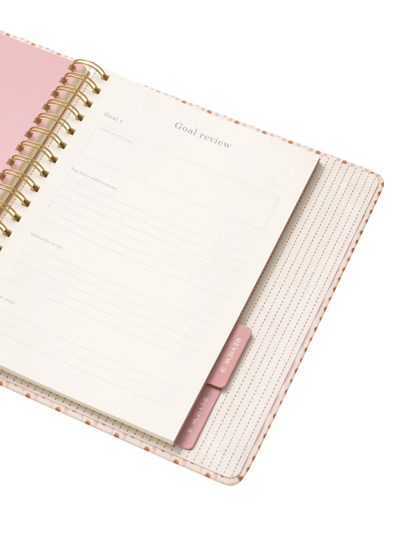 Papier Ikat Stripe planner in pink (British brand)