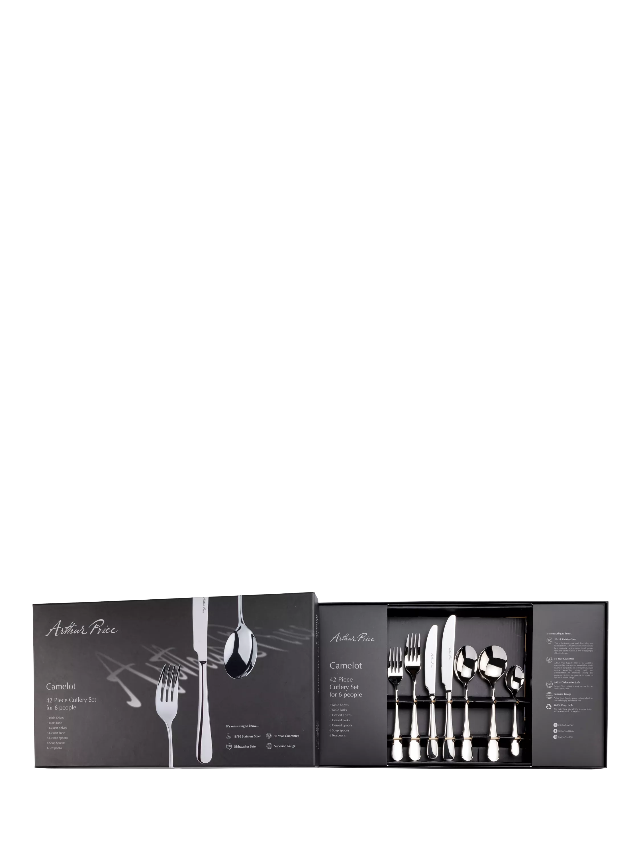 Arthur Price Camelot cutlery set 42 piece 6 place settings - British product