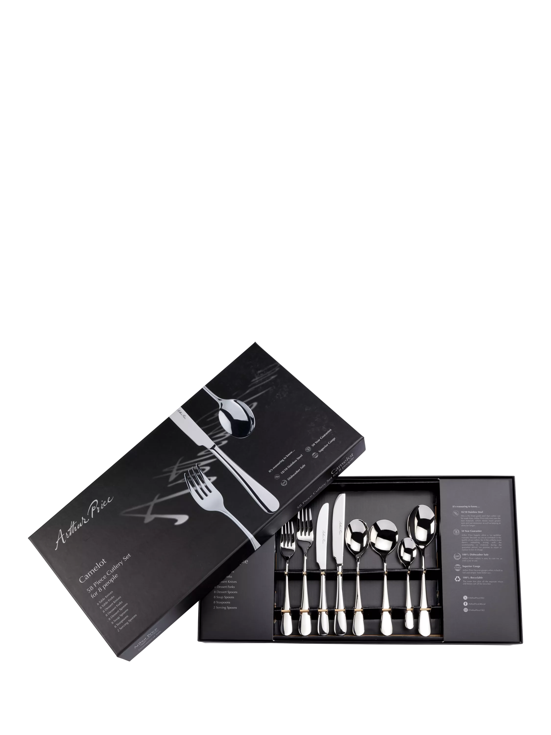 Arthur Price Camelot cutlery set 58 pieces (British brand)