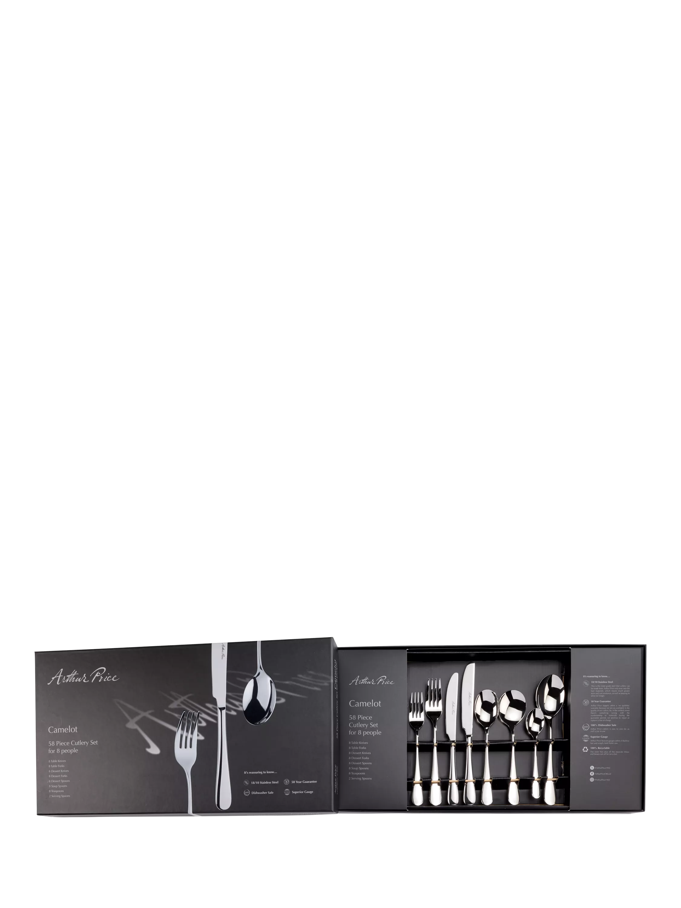 Arthur Price Camelot cutlery set 58 pieces (British brand)