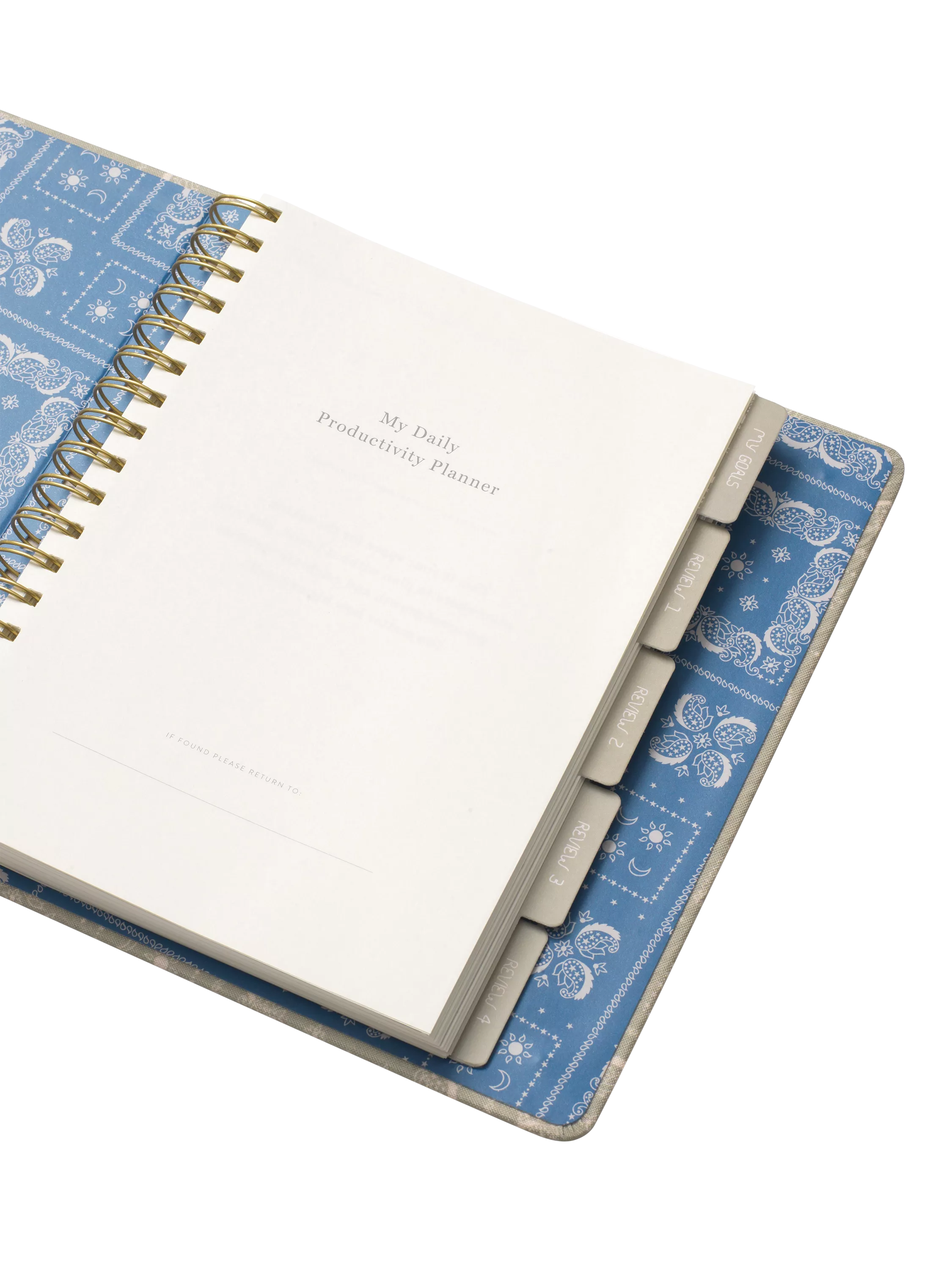 Papier Bandana spiral planner green, UK version