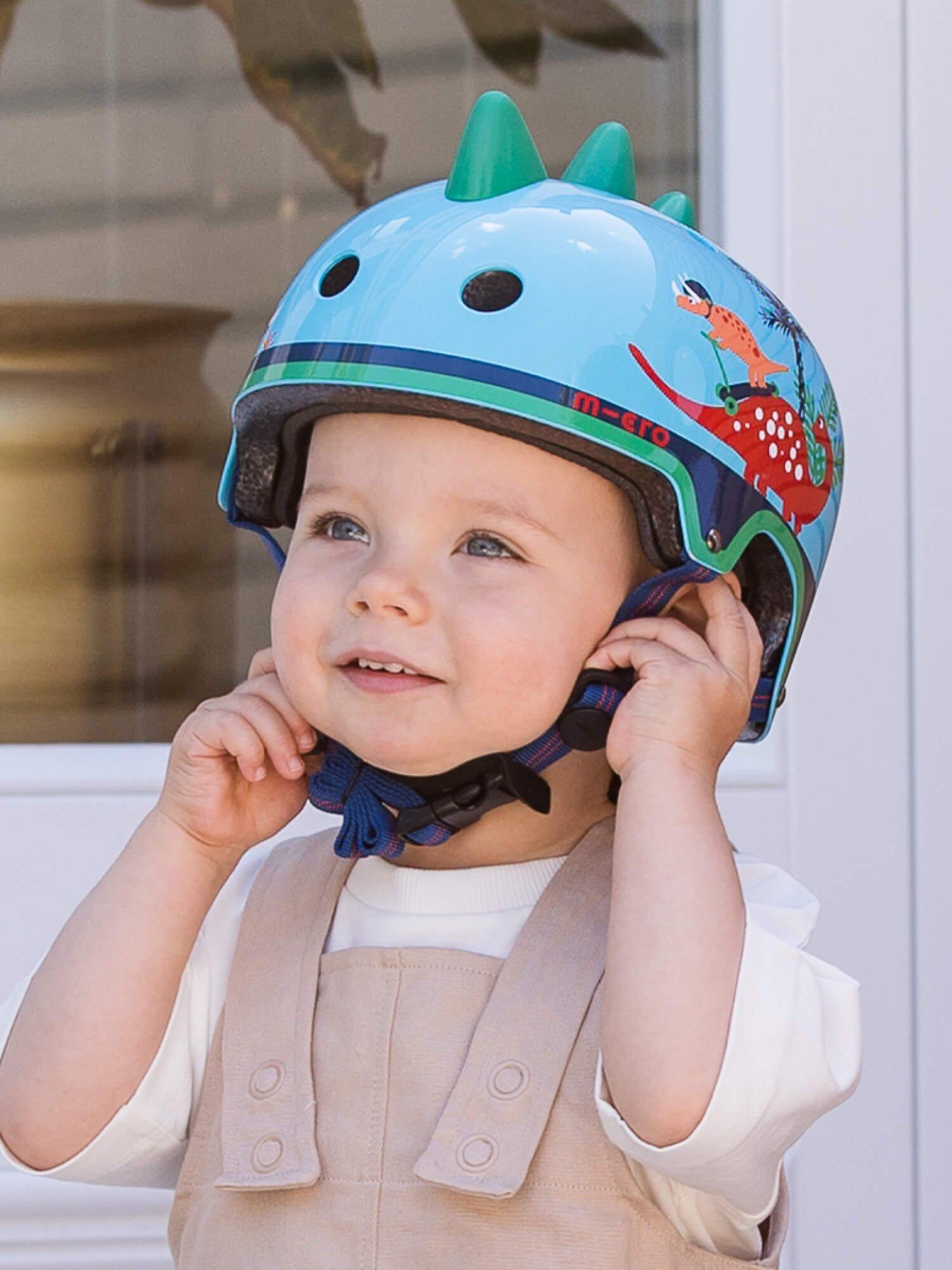 Micro Scooters kids dinosaur safety helmet, imported from the UK