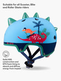 Micro Scooters kids dinosaur safety helmet, imported from the UK