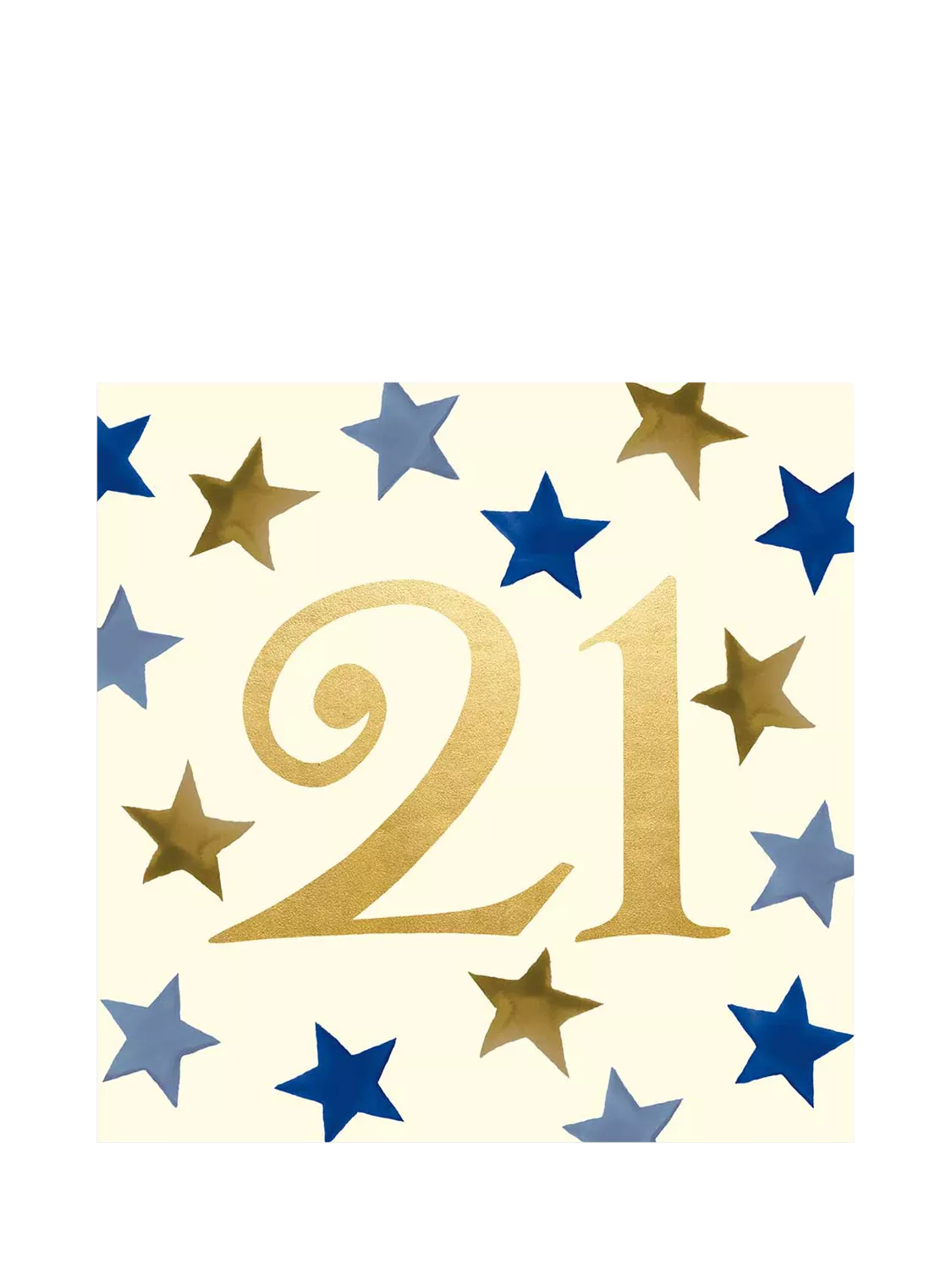 Emma Bridgewater 21st birthday greeting card with stars, UK version