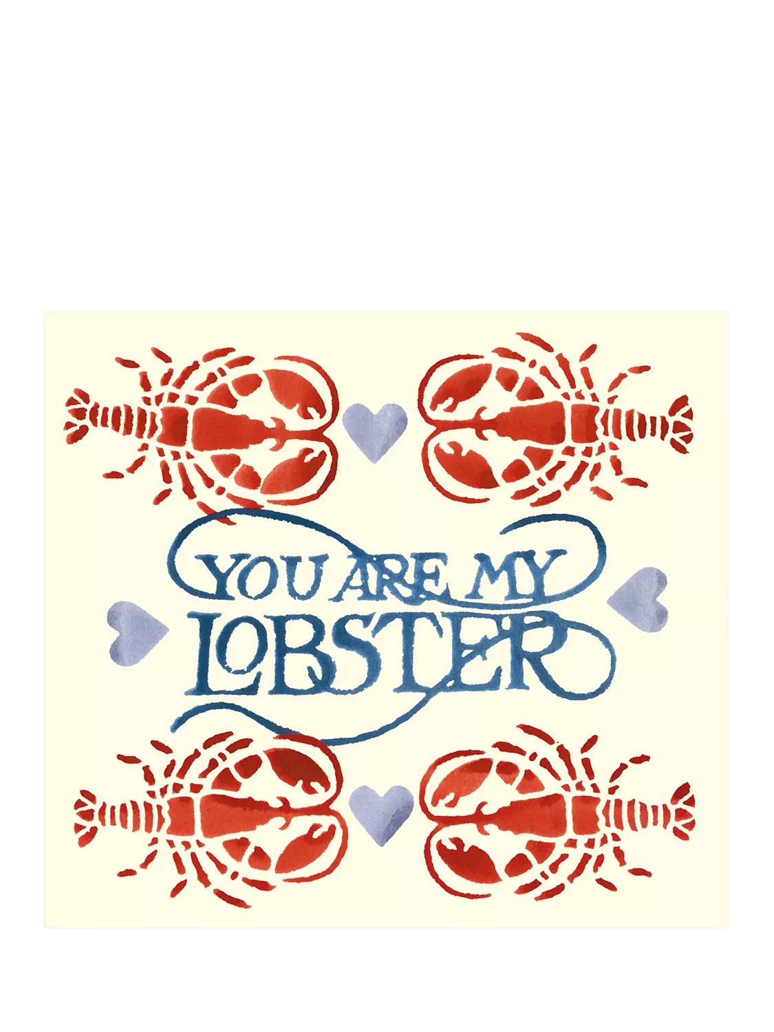 Emma Bridgewater lobsters anniversary card, UK version