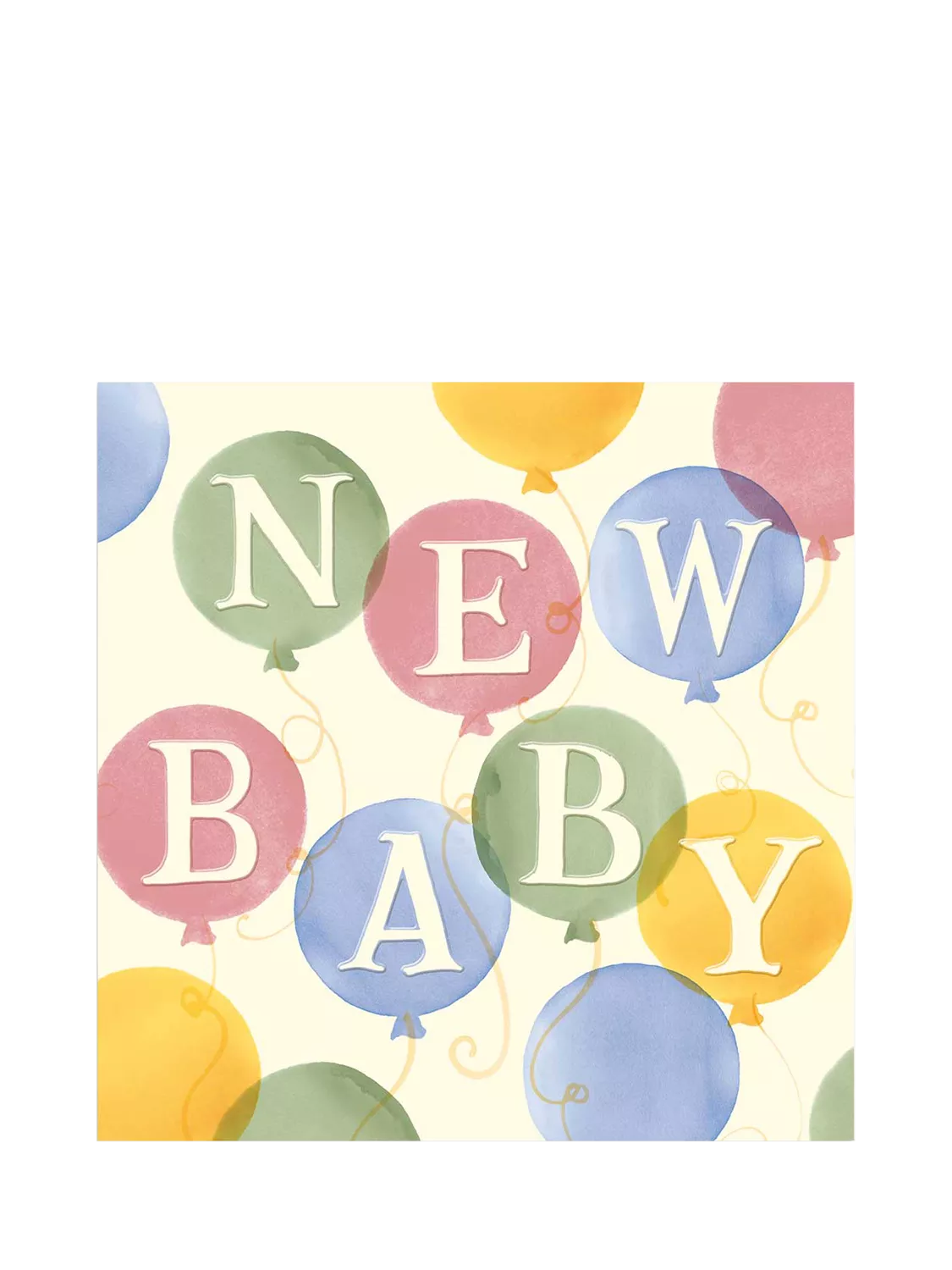 Emma Bridgewater balloons new baby card, UK version