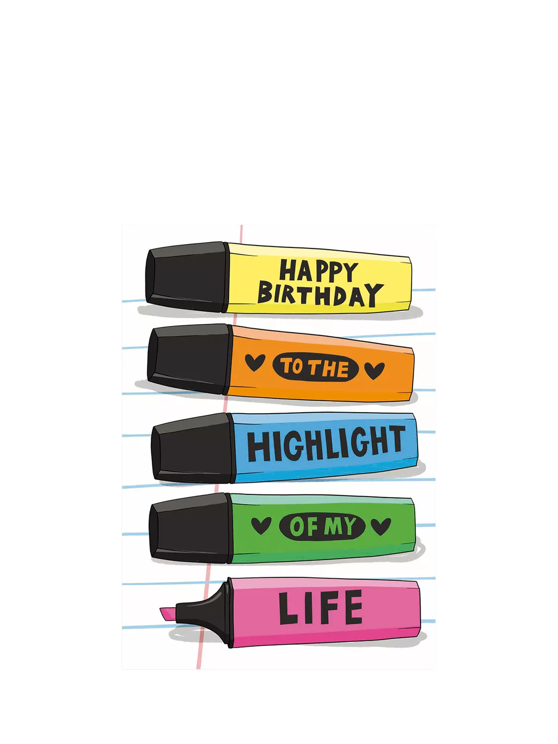 Running With Scissors highlighter pens greeting card - British product